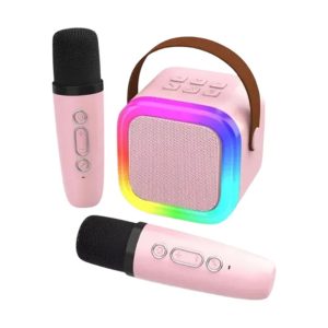Parlante Karaoke Bluetooth | Incluye 2 Micrófonos Inalámbricos y Luces RGB | ROSA